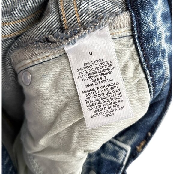 ARIZONA Womens Size 0 Highest Rise Vintage Straight Destroyed Studded Blue Jeans - Picture 8 of 9